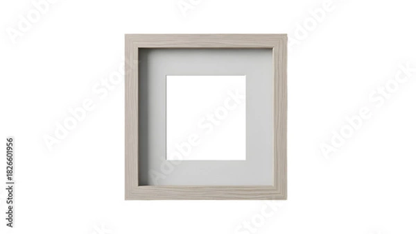 Fototapeta Modern Square Light Wood Shadow Box Picture Frame Mockup Isolated on White Background