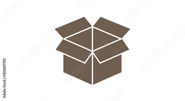 Fototapeta Open cardboard box vector illustration for shipping moving and storage supplies packaging design
