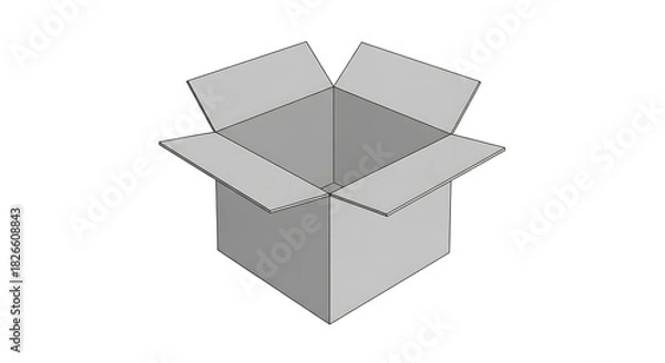 Obraz Open cardboard box packaging container shipping delivery moving storage corrugated package product
