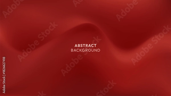 Obraz Abstract red gradient background with smooth wavy blur.