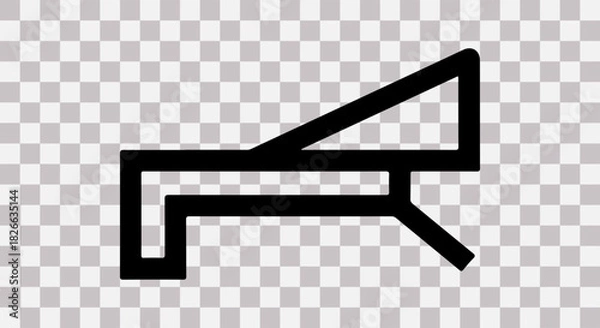 Fototapeta Abstract black geometric shape on transparent background