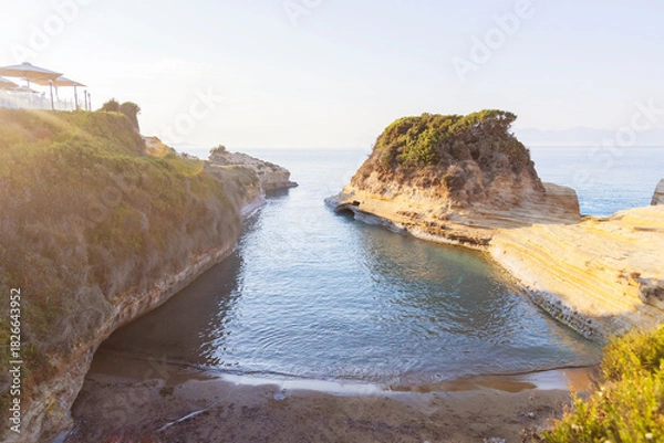 Obraz Canal d'amour sea channel rock formation and beach in Corfu, Greece