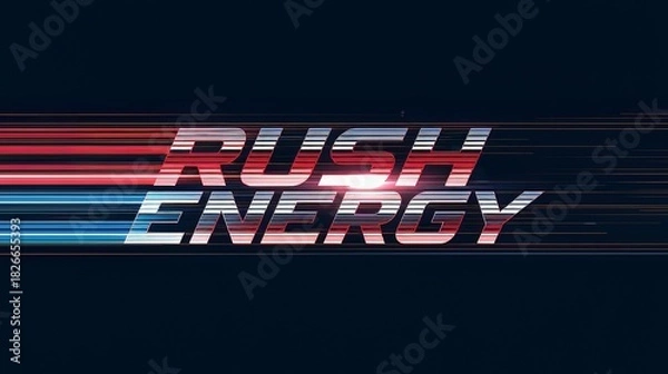 Obraz Dynamic rush energy text effect with streaking lights