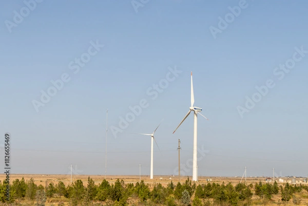 Fototapeta Absheron Peninsula. Khizi-Absheron wind farm in Azerbaijan.