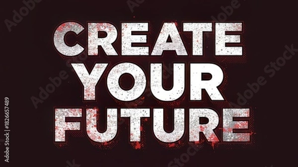Obraz Inspiring message create your future motivational typography