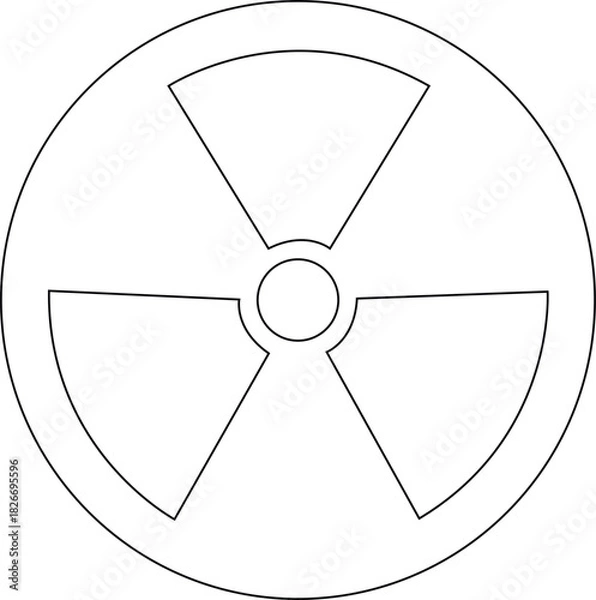 Obraz radiation symbol on white background