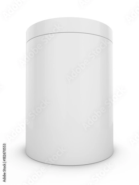 Fototapeta 3D Rendering Blank Advertising cylinder on white background