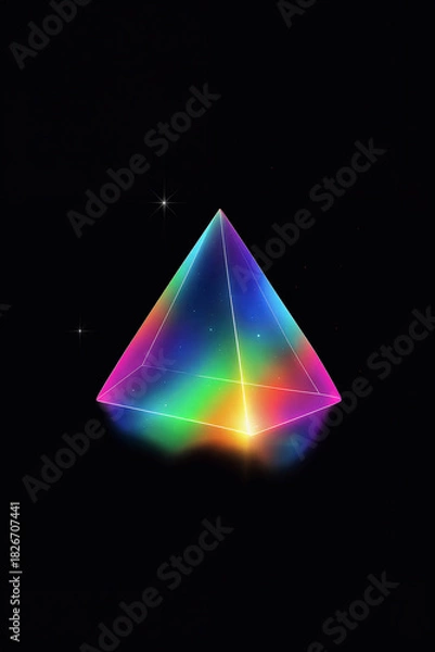 Fototapeta Illuminated Prism Pyramid Rainbow