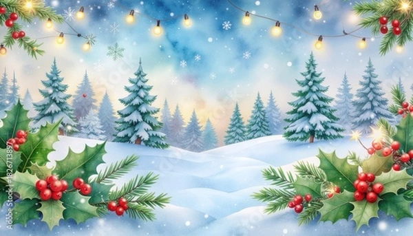 Obraz Whimsical Christmas background