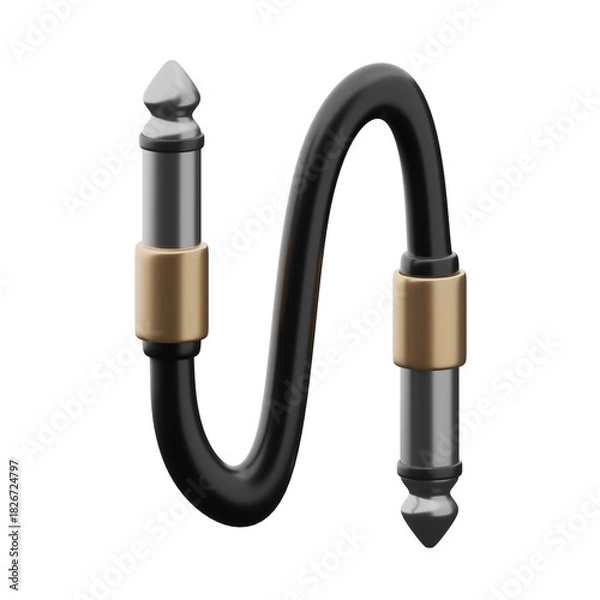 Fototapeta Audio Cable Connector 3d illustration