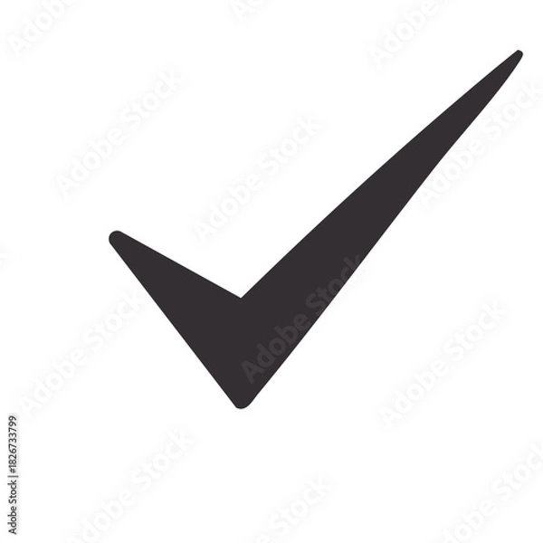 Obraz Dark gray check mark icon on a white background