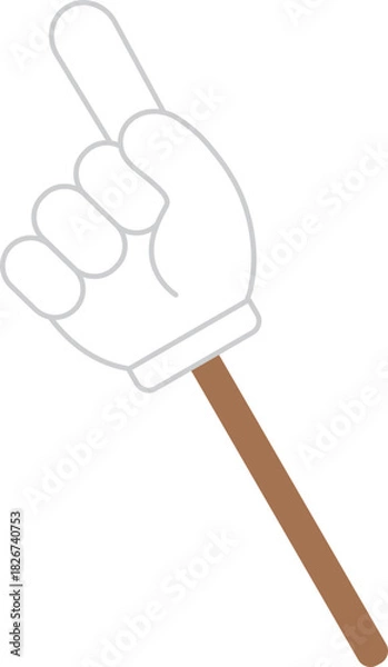 Fototapeta Comic Style Pointer Stick Element, Attention or Navigation Symbol