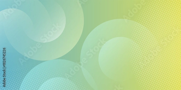 Fototapeta Colorful Abstract Gradient Background with Overlapping Circles and Halftone Pattern. Modern creative trendy design in vector illustration