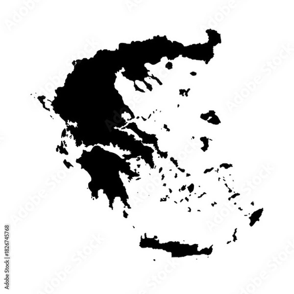 Obraz Greece country map silhouette vector illustration