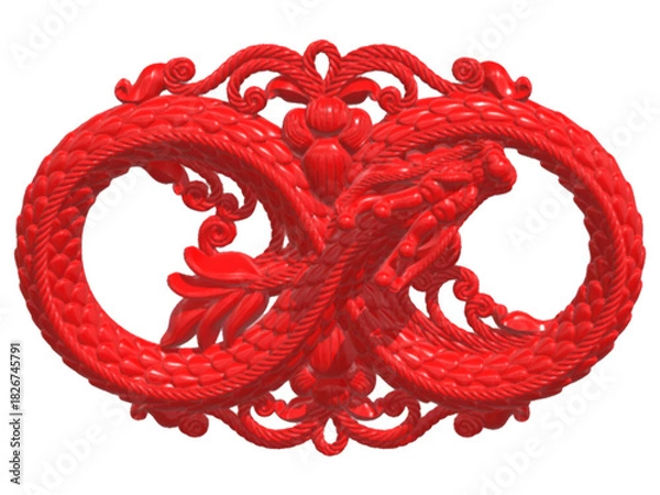 Obraz red ribbon on white background
