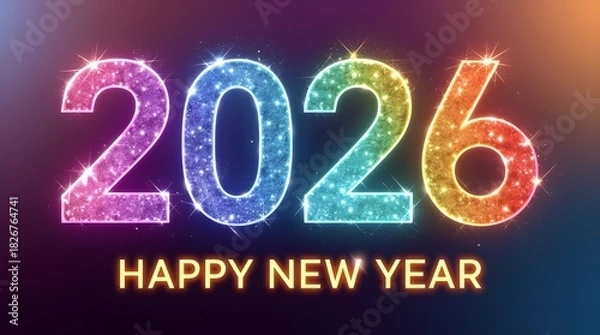 Obraz Colorful Glitter 2026 New Year