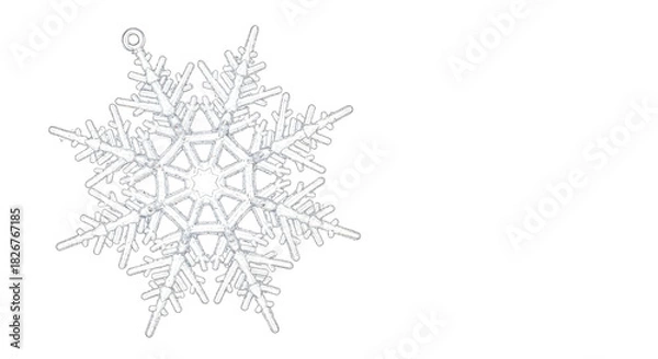 Fototapeta silver snowflake isolated on white background