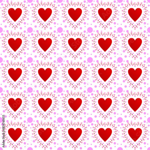 Obraz seamless pattern with red hearts