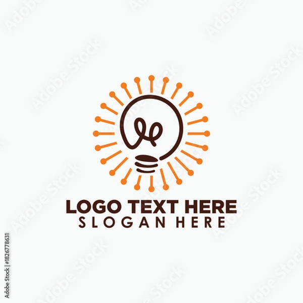 Obraz creative bulb logo design template, education logo design