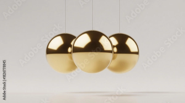 Fototapeta Sphere abstract metallic gold object design