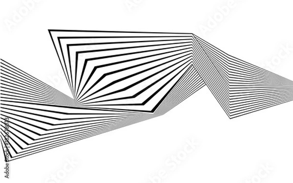 Obraz black and white stripe line abstract graphic optical art