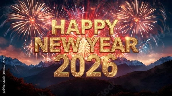Obraz Happy New Year 2026 Fireworks