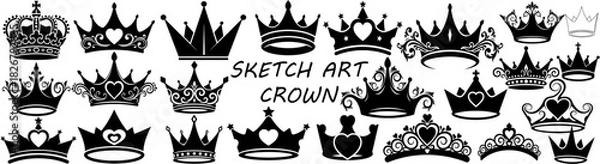 Fototapeta A collection of colorful and black and white balloons in different shapes and sizes displayed together