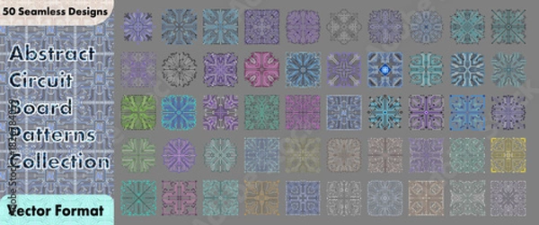 Fototapeta Abstract Circuit Board Patterns Collection for Technology & AI Digital Backgrounds