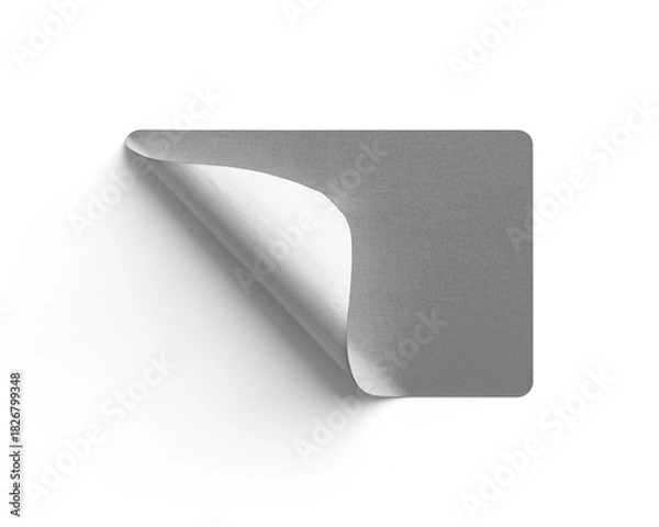 Obraz Grey Sticker Curling from Bottom Left