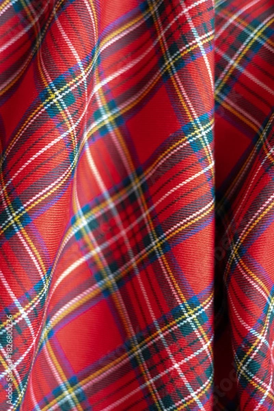 Obraz Red checkered fabric for decoration