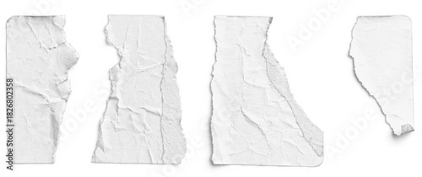 Obraz White Sticker Torn into Four Irregular Strips