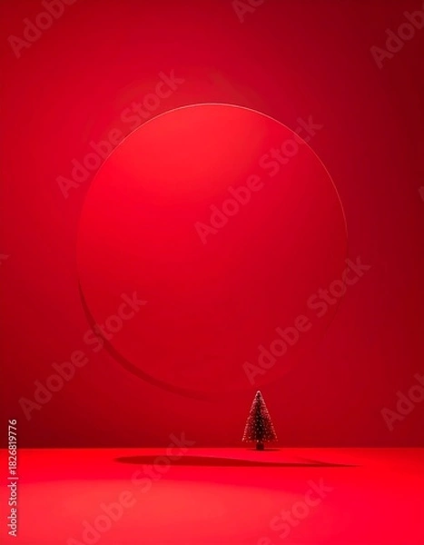 Fototapeta Minimalist Christmas Soft Red Gradient Background