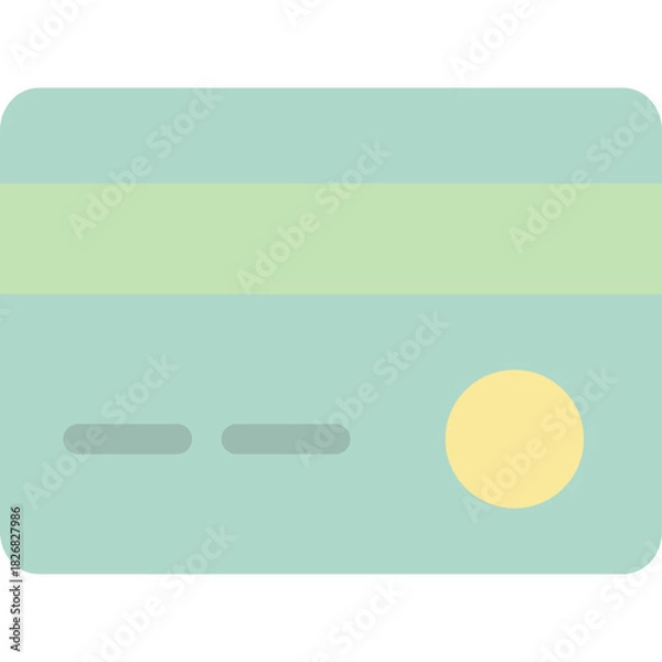 Fototapeta Clean flat finance and banking icon set featuring credit cards, wallet, shield, money bags, stacked coins, banknotes, receipts, financial documents, safe box, banks, cloud download, and savings jars