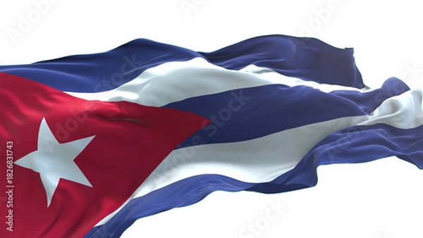 Obraz Cuba flag - 3D realistic waving flag on transparent png. Background with transparency