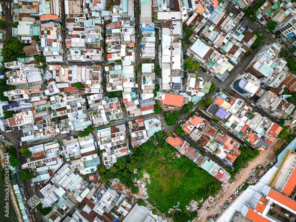 Obraz Aerial view of Ho Chi Minh city, taken by drone