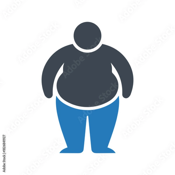 Obraz Fat man icon. Overweight icon