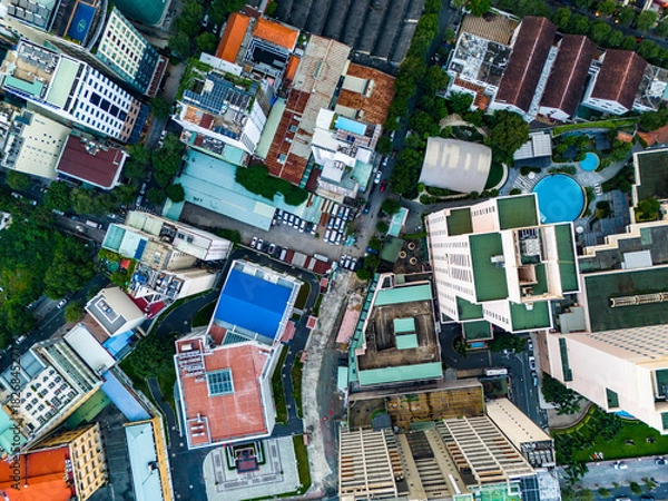 Obraz Aerial view of Ho Chi Minh city taken by drone
