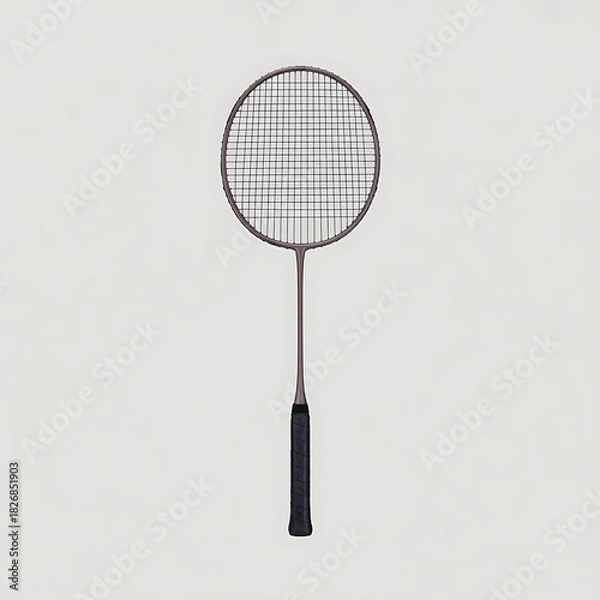 Obraz Badminton racket and shuttlecock sports equipment isolated on white for game and competition