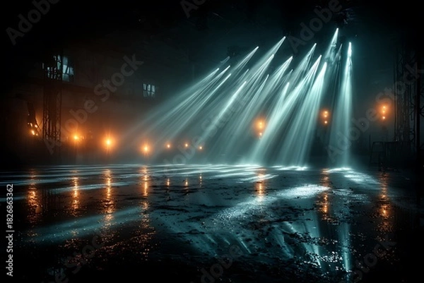 Obraz Theater stage illuminated with lights high resolution picture