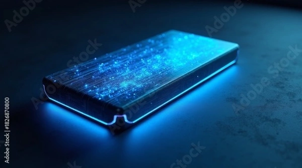 Fototapeta Glowing blue digital device technology