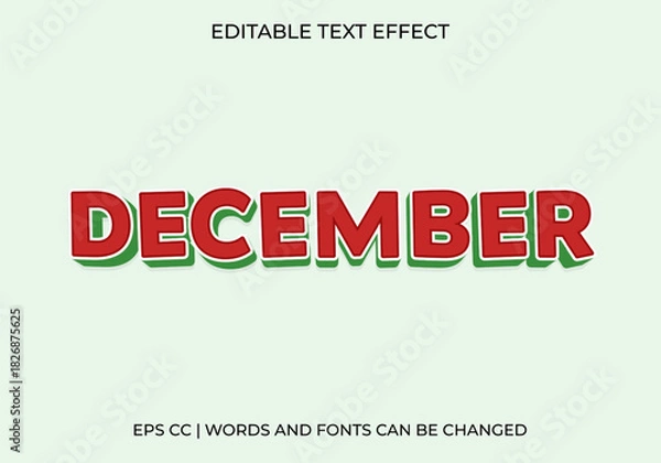 Obraz Editable December Text Effect