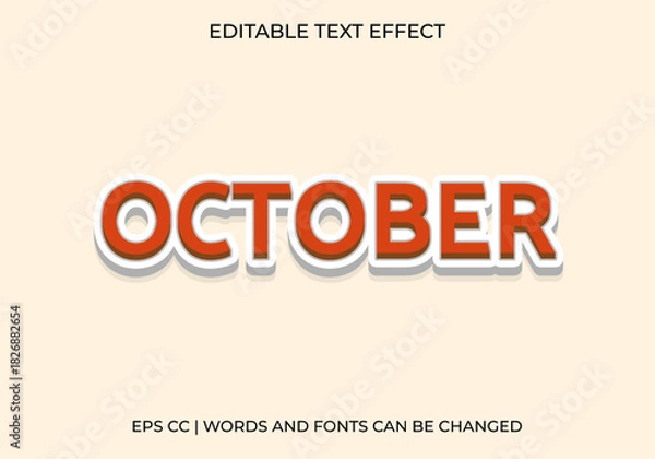 Fototapeta Editable October Text Effect