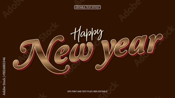 Obraz Happy New Year gold 3D text effect