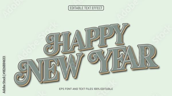 Obraz Happy New Year Retro Style text effect 