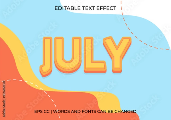 Obraz Editable July Text Effect