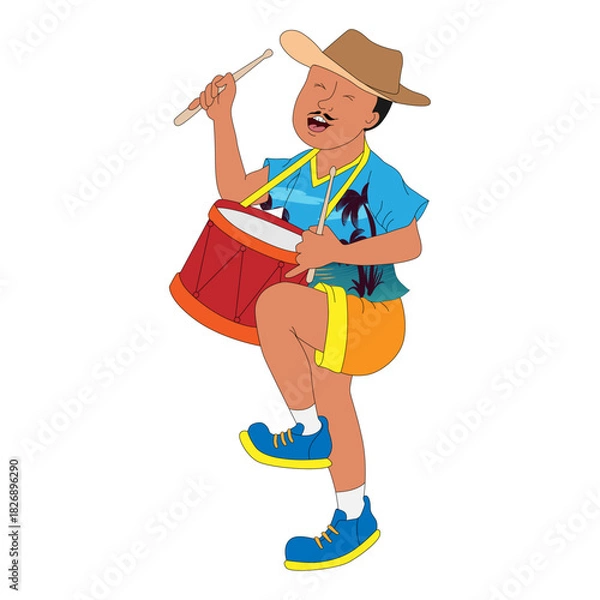 Obraz Street Drumer Cartoon