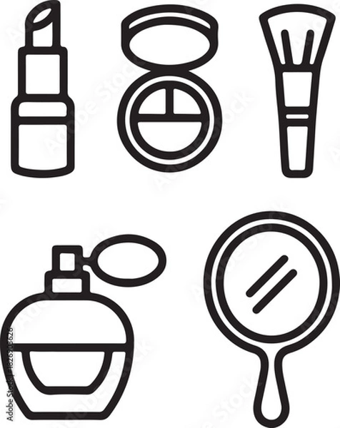 Fototapeta Set of cosmetic icons bottles and products vector illustration