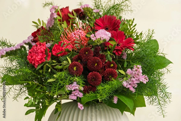 Obraz Blumenstrauß in Rottönen