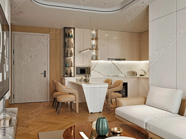 Obraz interior luxury apartment comfortable suite lounge