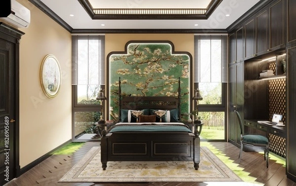 Obraz 3d render classic bedroom